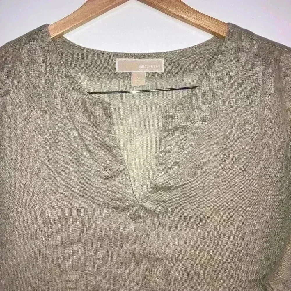 Michael Kors Linen Tunic Top Size M - Picture 3 of 10